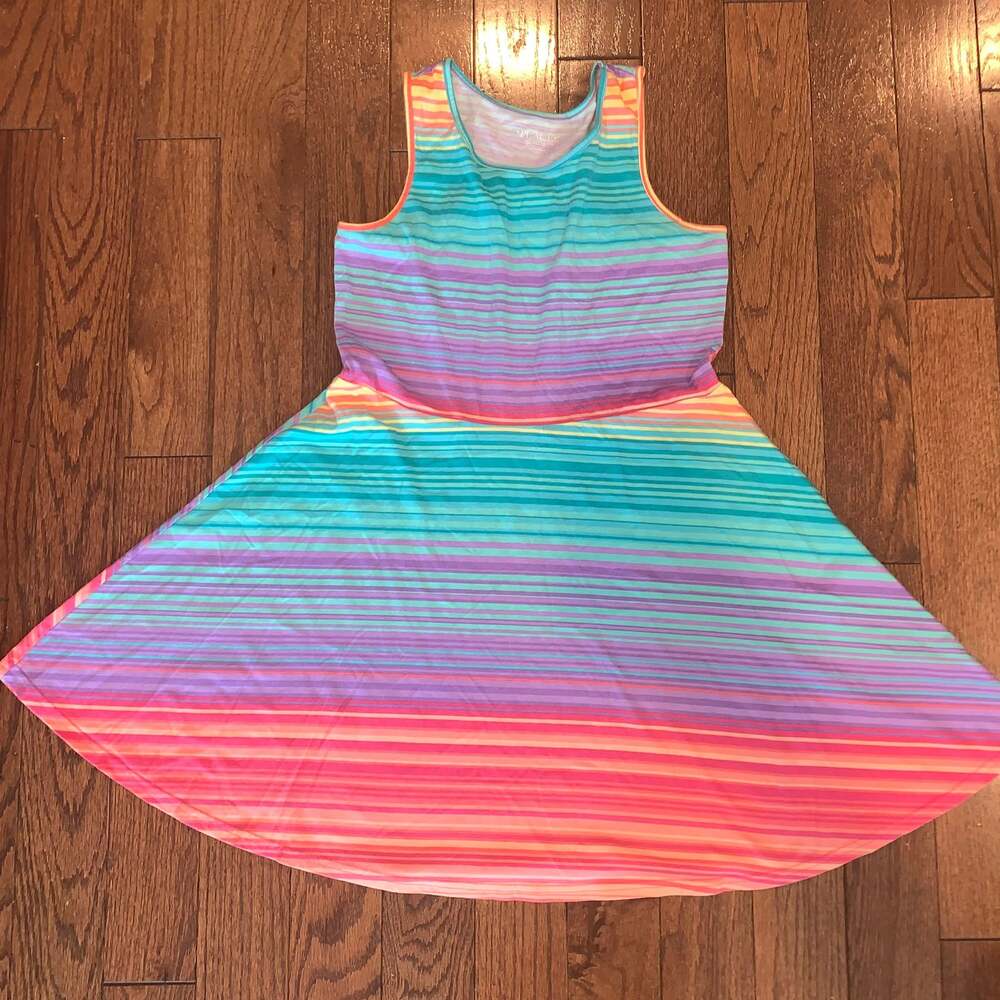 The Children's Place Girls' Rainbow Striped Sleeveless Dress‎